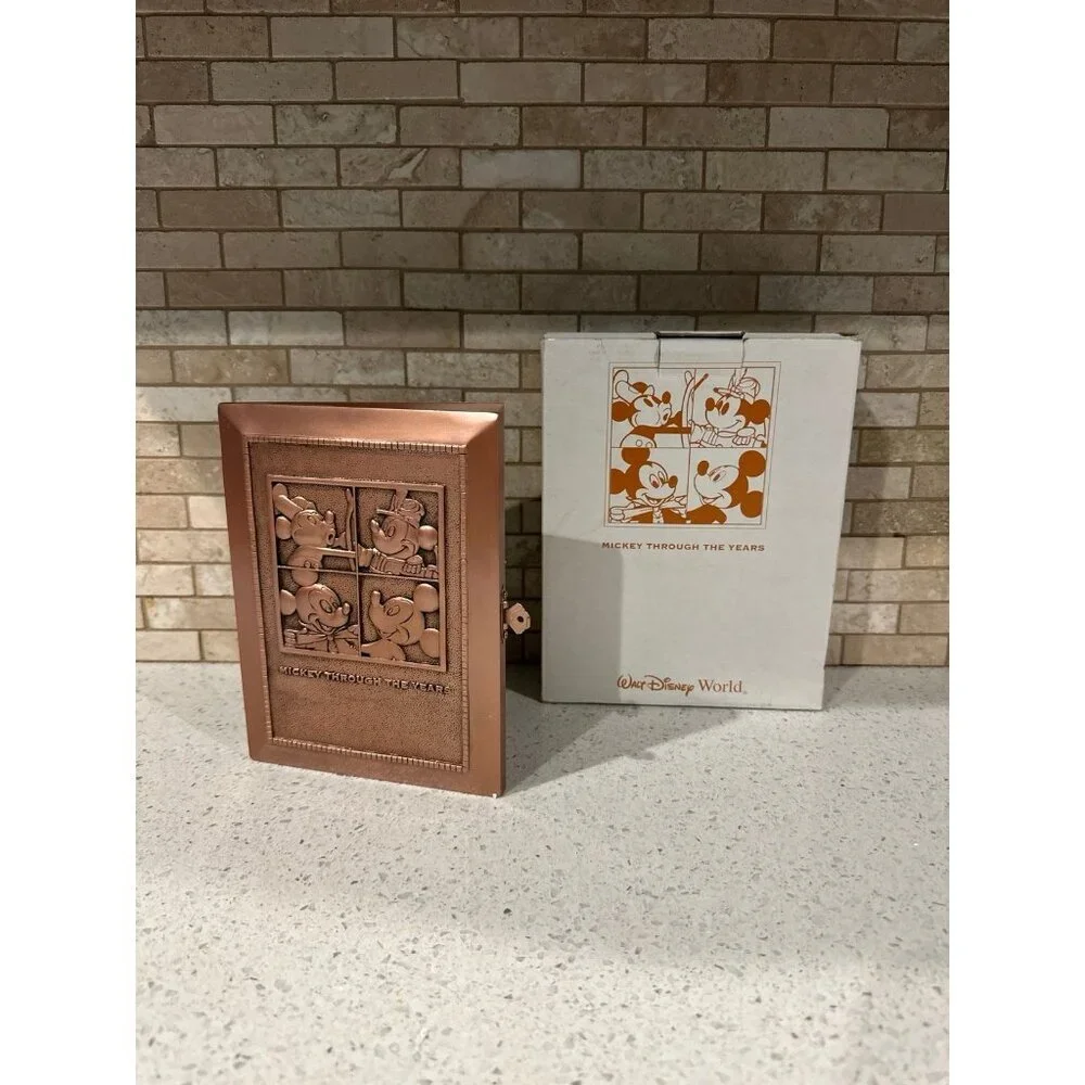 Disney Mickey Through the Years Picture Frame and Pin bronze‎ metal.